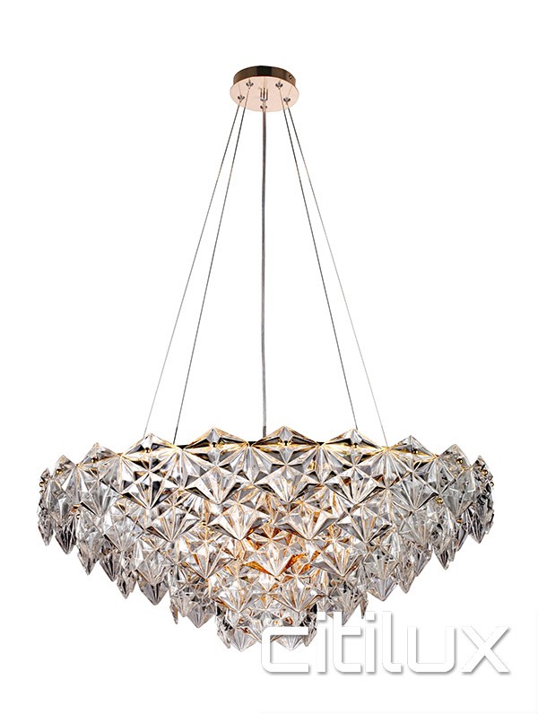 Saba 9 Lights Chandelier Rose Gold Citilux
