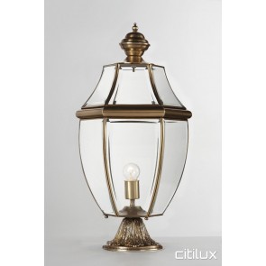 Ambarvale Classic Outdoor Brass Made Pillar Mount Light Elegant Range Citilux