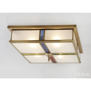 Asquith Traditional Brass Made Flush Mount Ceiling Light Elegant Range Citilux