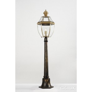 Berowra Waters Traditional Outdoor Brass Made Post Light Elegant Range Citilux