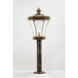 Blakehurst Traditional Outdoor Brass Made Post Light Elegant Range Citilux