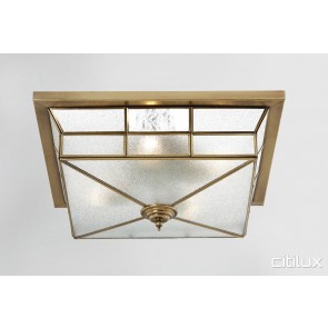 Bungarribee Traditional Brass Made Flush Mount Ceiling Light Elegant Range Citilux