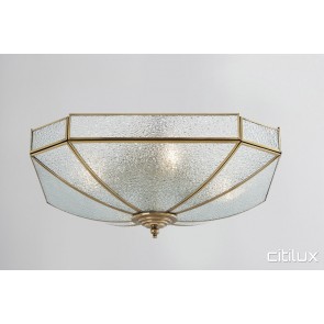 Burwood Classic Brass Made Flush Mount Ceiling Light Elegant Range Citilux