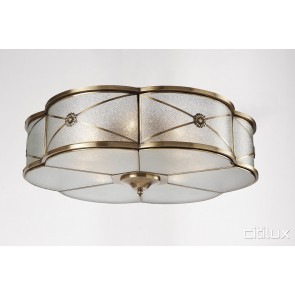 Cabramatta Traditional Brass Made Flush Mount Ceiling Light Elegant Range Citilux