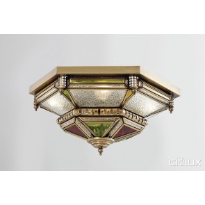 Cabramatta West Classic Brass Made Flush Mount Ceiling Light Elegant Range Citilux