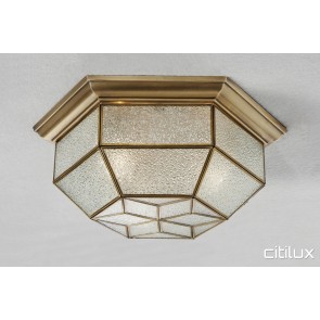 Cambridge Gardens Traditional Brass Made Flush Mount Ceiling Light Elegant Range Citilux