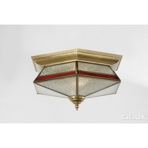 Campbelltown Traditional Brass Made Flush Mount Ceiling Light Elegant Range Citilux