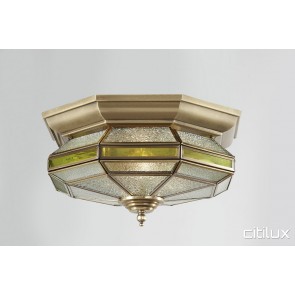 Campsie Traditional Brass Made Flush Mount Ceiling Light Elegant Range Citilux