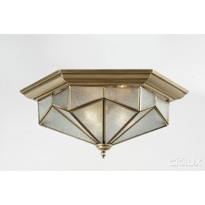 Canada Bay Classic Brass Made Flush Mount Ceiling Light Elegant Range Citilux