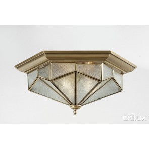 Canada Bay Classic Brass Made Flush Mount Ceiling Light Elegant Range Citilux