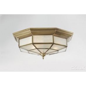 Canley Heights Traditional Brass Made Flush Mount Ceiling Light Elegant Range Citilux