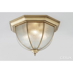 Canoelands Traditional Brass Made Flush Mount Ceiling Light Elegant Range Citilux