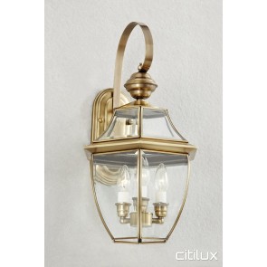 Denham Court Traditional Outdoor Brass Wall Light Elegant Range Citilux