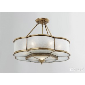 Dolls Point Classic Brass Made Semi Flush Mount Ceiling Light Elegant Range Citilux