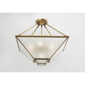 Doonside Classic Brass Made Semi Flush Mount Ceiling Light Elegant Range Citilux