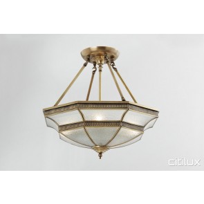 Elizabeth Hills Classic Brass Made Semi Flush Mount Ceiling Light Elegant Range Citilux