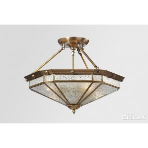 Emerton Classic Brass Made Semi Flush Mount Ceiling Light Elegant Range Citilux