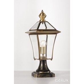 Fairfield Heights Traditional Outdoor Brass Made Pillar Mount Light Elegant Range Citilux