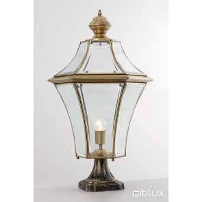 Fairfield Traditional Outdoor Brass Made Pillar Mount Light Elegant Range Citilux