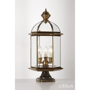 Fiddletown Classic Outdoor Brass Made Pillar Mount Light Elegant Range Citilux