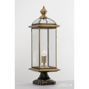 Forest Glen Classic Outdoor Brass Made Pillar Mount Light Elegant Range Citilux