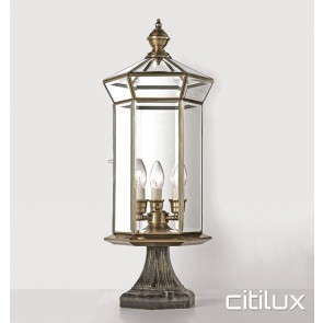 Forestville Classic Outdoor Brass Made Pillar Mount Light Elegant Range Citilux
