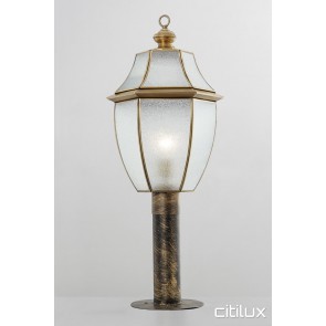 Gymea Bay Traditional Outdoor Brass Made Post Light Elegant Range Citilux