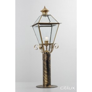 Gymea Classic Outdoor Brass Made Post Light Elegant Range Citilux