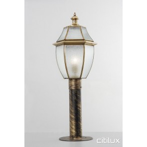 Haberfield Classic Outdoor Brass Made Post Light Elegant Range Citilux