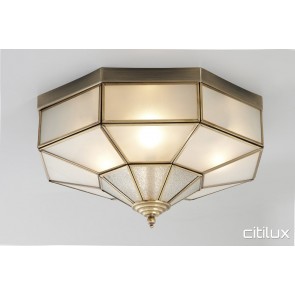 Hebersham Traditional Brass Made Flush Mount Ceiling Light Elegant Range Citilux