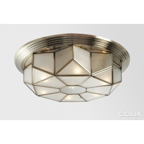 Helensburgh Classic Brass Made Flush Mount Ceiling Light Elegant Range Citilux