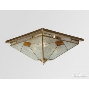 Hurlstone Park Traditional Brass Made Flush Mount Ceiling Light Elegant Range Citilux