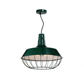 Industrial Funnel Pendant Lamp with Cage - Green - Pendant Light - Citilux