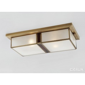 Jordan Springs Traditional Brass Made Flush Mount Ceiling Light Elegant Range Citilux