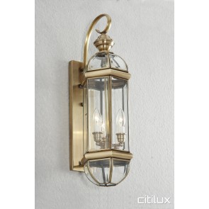 Lovett Bay Traditional Outdoor Brass Wall Light Elegant Range Citilux