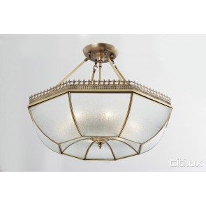 Lower Portland Classic Brass Made Semi Flush Mount Ceiling Light Elegant Range Citilux