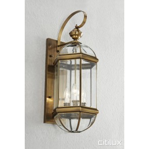 Lugarno Traditional Outdoor Brass Wall Light Elegant Range Citilux