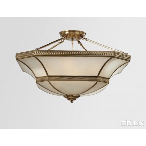 Lurnea Classic Brass Made Semi Flush Mount Ceiling Light Elegant Range Citilux