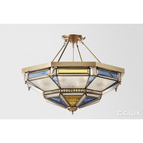 Maddens Plains Classic Brass Made Semi Flush Mount Ceiling Light Elegant Range Citilux