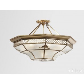 Marayong Classic Brass Made Semi Flush Mount Ceiling Light Elegant Range Citilux