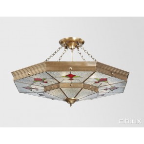 Marsden Park Classic Brass Made Semi Flush Mount Ceiling Light Elegant Range Citilux