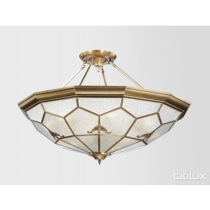 McMahons Point Classic Brass Made Semi Flush Mount Ceiling Light Elegant Range Citilux