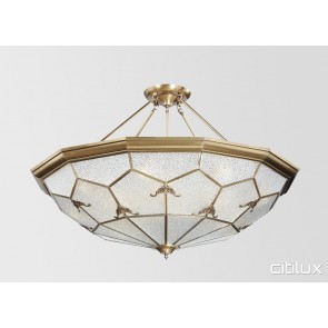 Melrose Park Classic Brass Made Semi Flush Mount Ceiling Light Elegant Range Citilux