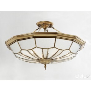 Menangle Park Classic Brass Made Semi Flush Mount Ceiling Light Elegant Range Citilux