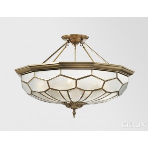 Middle Cove Classic Brass Made Semi Flush Mount Ceiling Light Elegant Range Citilux