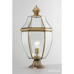 Mona Vale Classic Outdoor Brass Made Pillar Mount Light Elegant Range Citilux