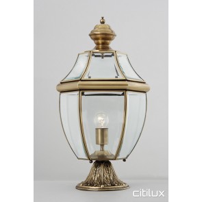 Moore Park Traditional Outdoor Brass Made Pillar Mount Light Elegant Range Citilux