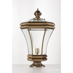 Mount Kuring-Gai Traditional Outdoor Brass Made Pillar Mount Light Elegant Range Citilux