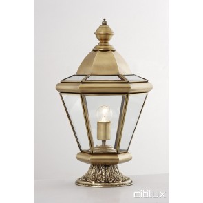 Mulgoa Traditional Outdoor Brass Made Pillar Mount Light Elegant Range Citilux