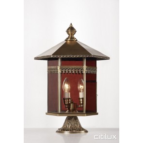 Narraweena Classic Outdoor Brass Made Pillar Mount Light Elegant Range Citilux